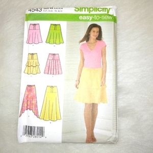 SIMPLICITY 4543 Sz 8-14 Misses Skirt in 5 variations, EASY-TO-SEW